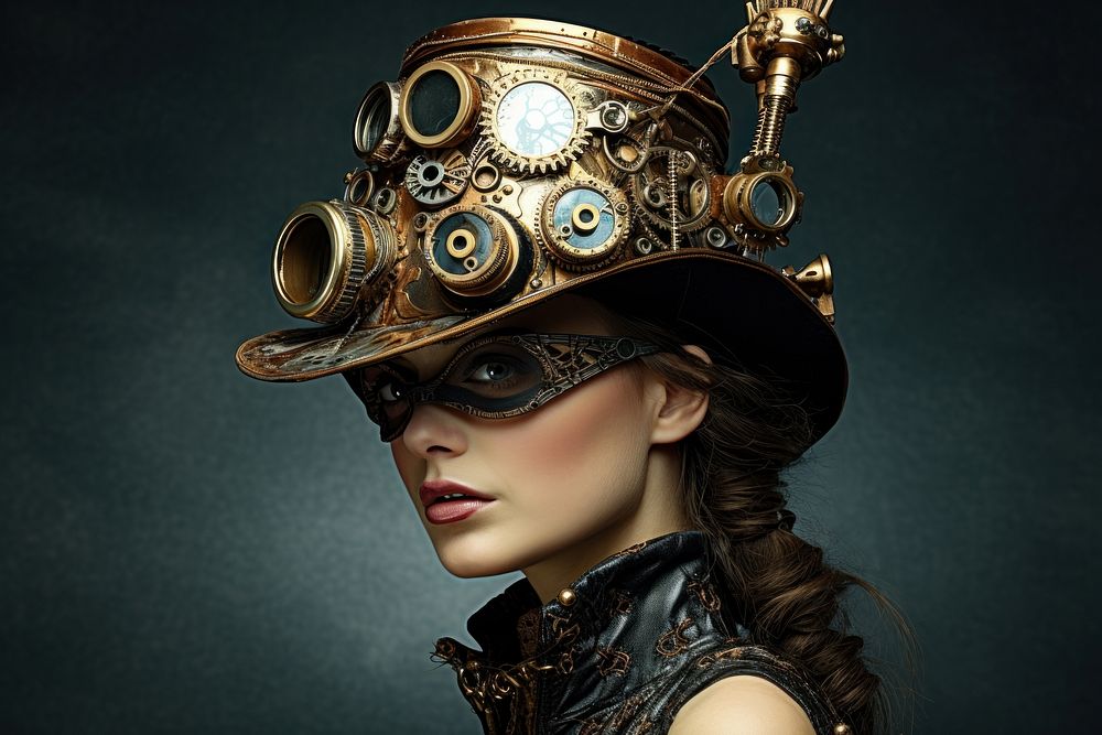 Steampunk portrait jewelry crown. AI generated Image by rawpixel.