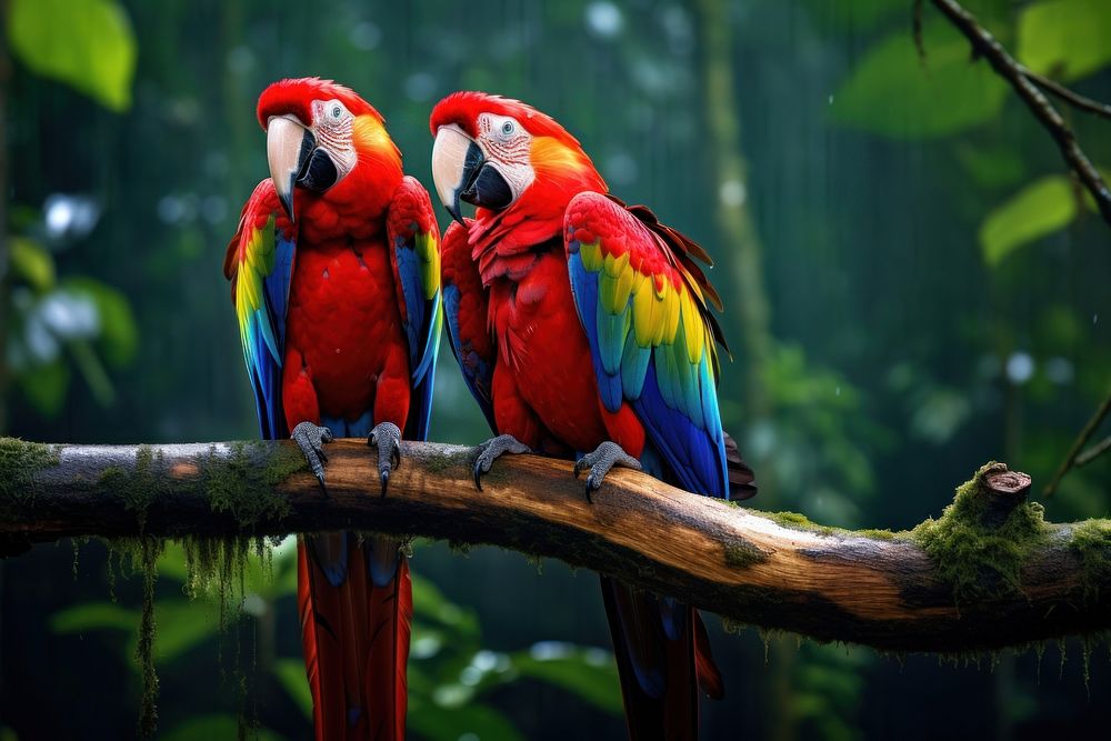 Scarlet macaws parrot animal bird. | Free Photo - rawpixel