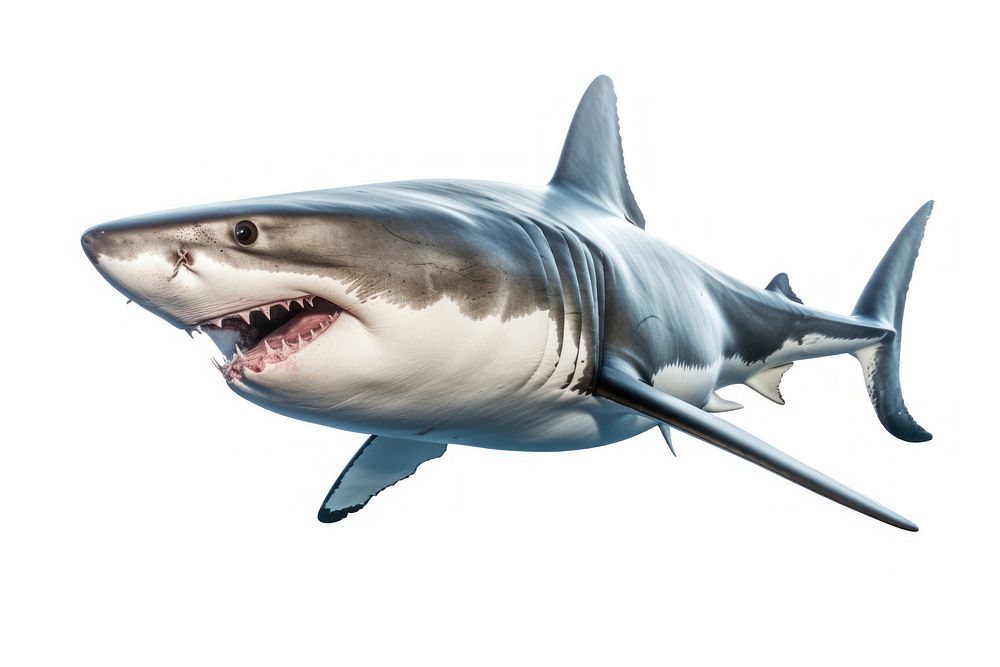 Shark animal fish white background. 