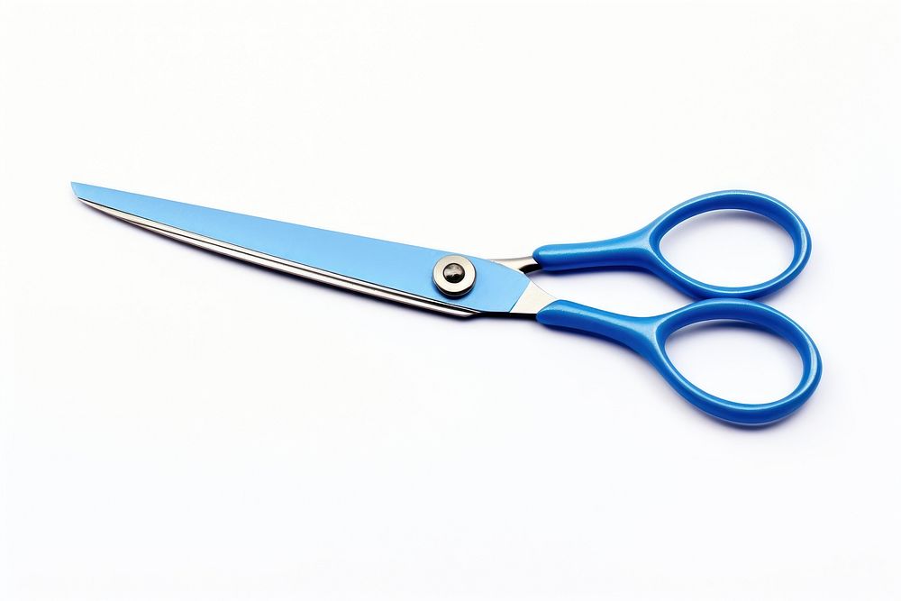 Closed scissors blue white background equipment. AI generated Image by rawpixel.