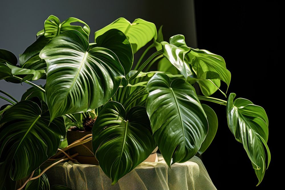 Philodendron nature plant leaf. AI generated Image by rawpixel.