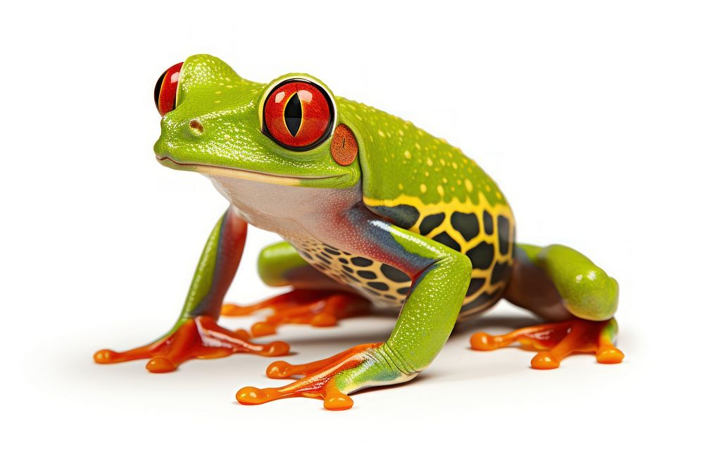 Red eyed tree frog amphibian wildlife reptile. AI generated Image by rawpixel.
