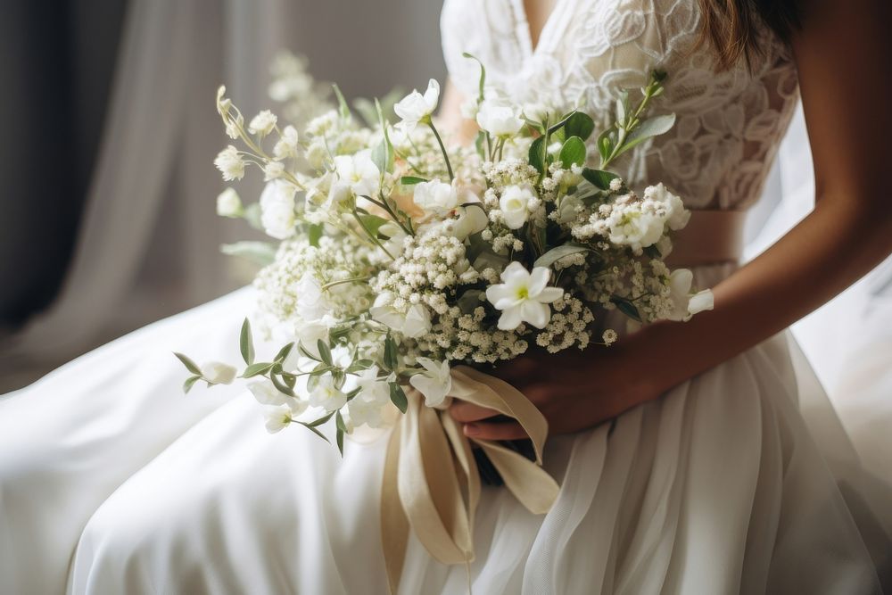 Wedding flower bouquet dress fashion. 