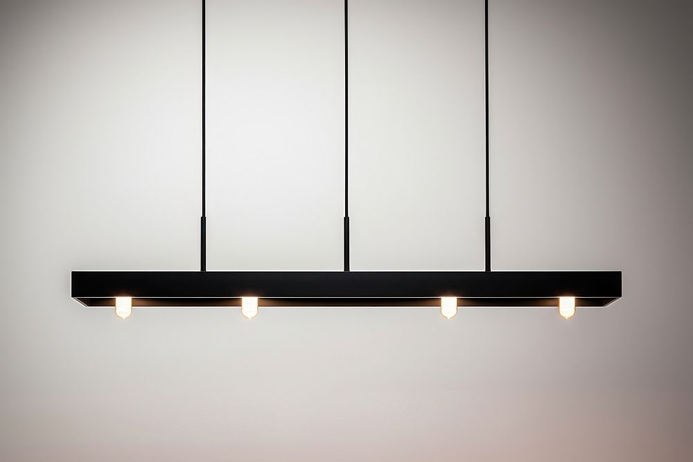 Minimal long ceiling lamp chandelier lighting architecture. AI generated Image by rawpixel.
