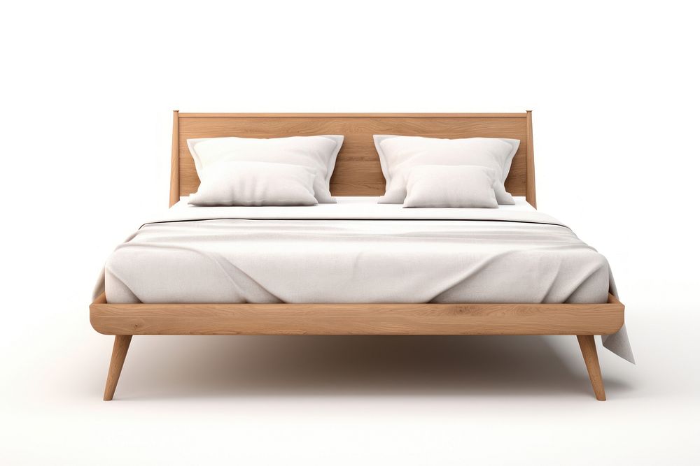 Minimalist bed furniture bedroom. AI generated Image by rawpixel.