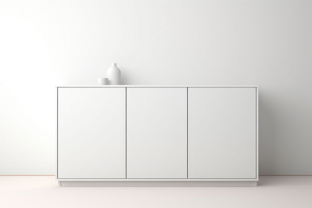 Minimalist cabinet sideboard furniture white. AI generated Image by rawpixel.