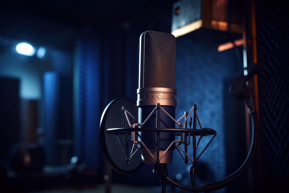 Studio microphone studio recording studio broadcasting. AI generated Image by rawpixel.