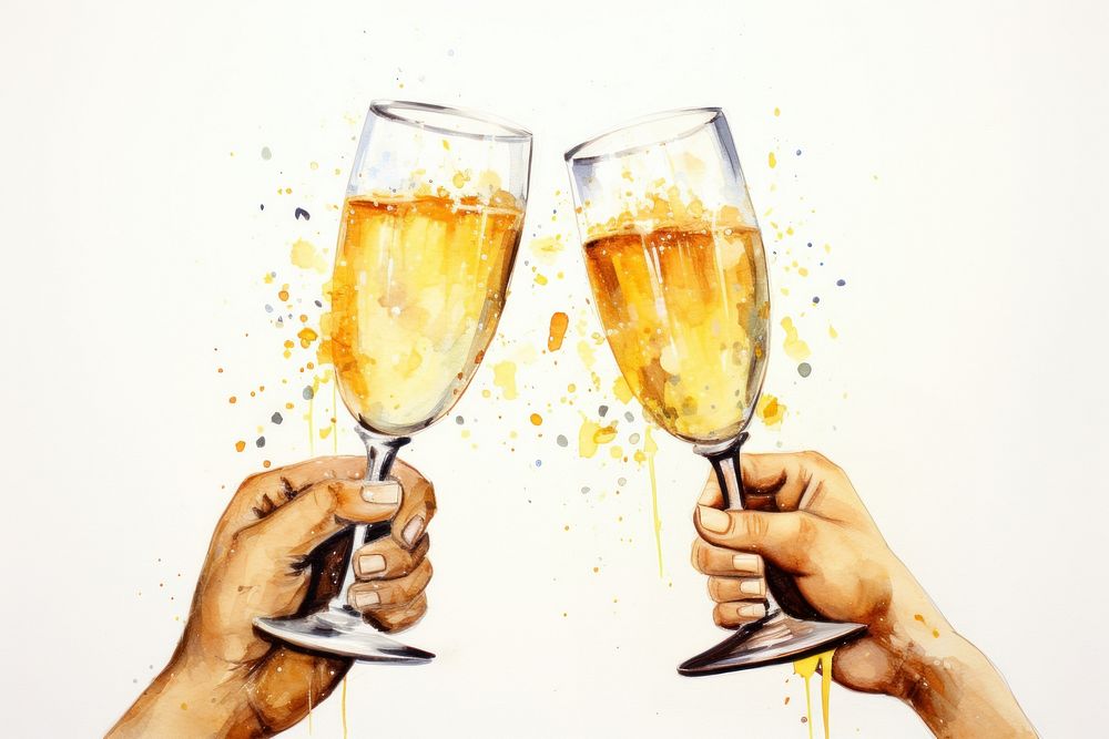 Champagne glass drink togetherness refreshment. AI generated Image by rawpixel.