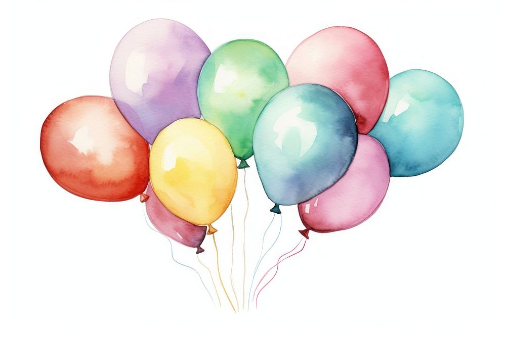 Party balloons white background anniversary celebration. AI generated Image by rawpixel.