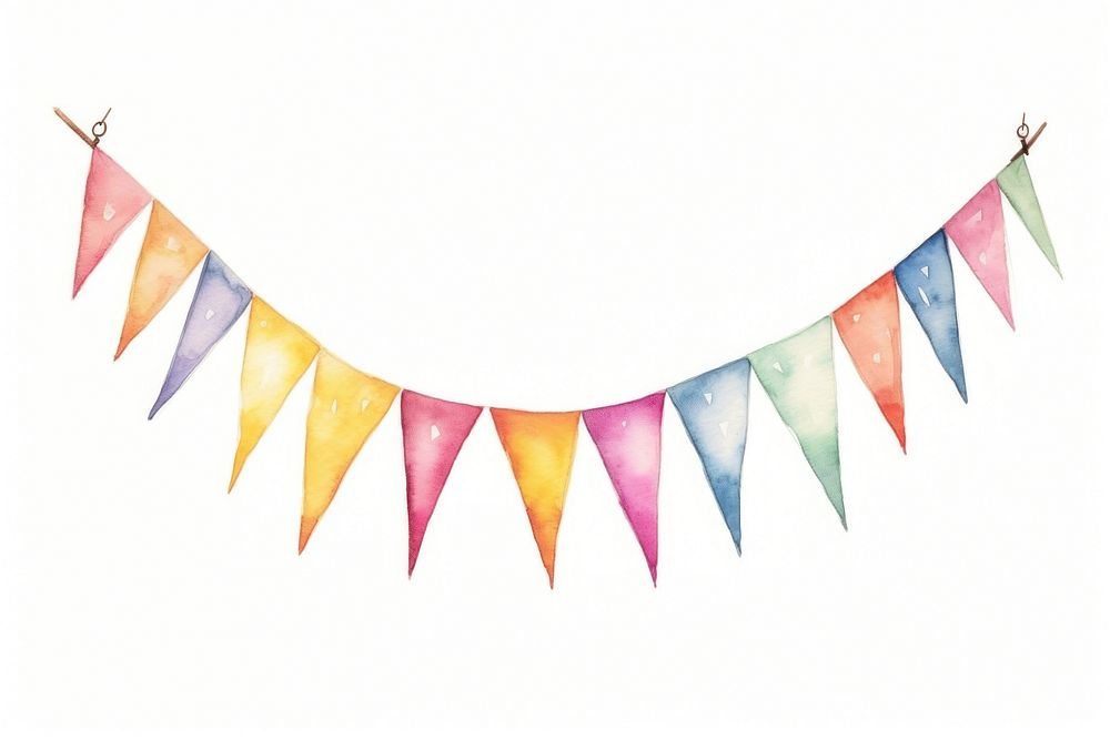 Party decoration white background clothesline celebration. AI generated Image by rawpixel.