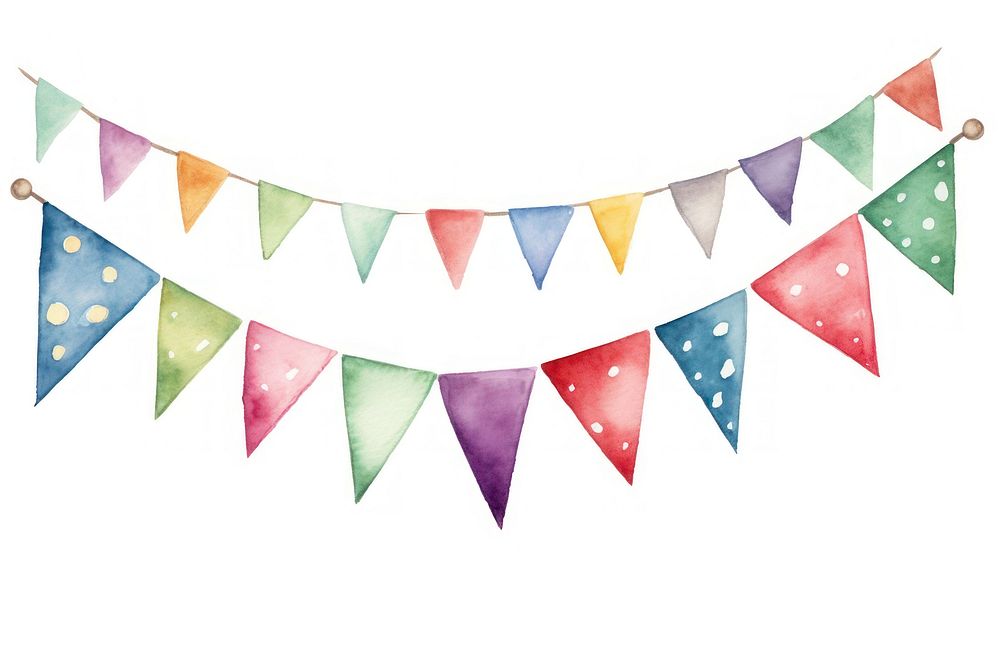 Party decoration white background clothesline celebration. AI generated Image by rawpixel.