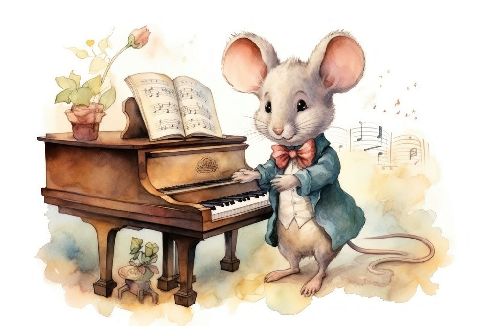 Animal piano rodent mammal. AI generated Image by rawpixel.