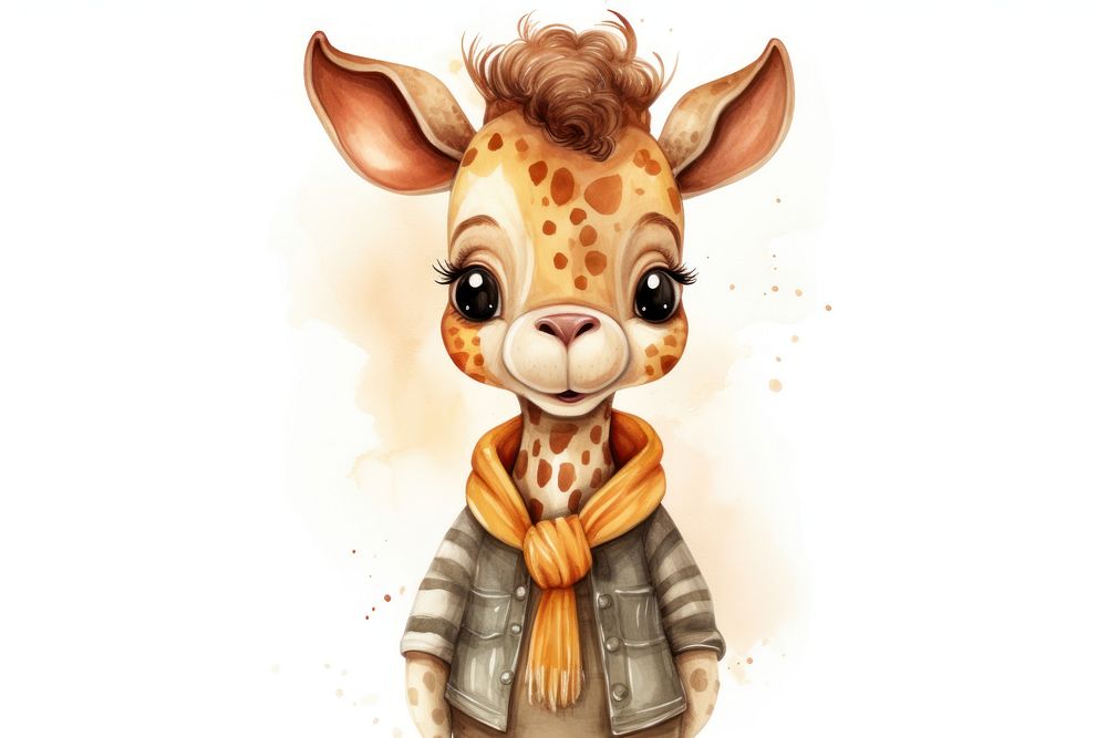 Cute baby giraffe cartoon mammal animal. AI generated Image by rawpixel.
