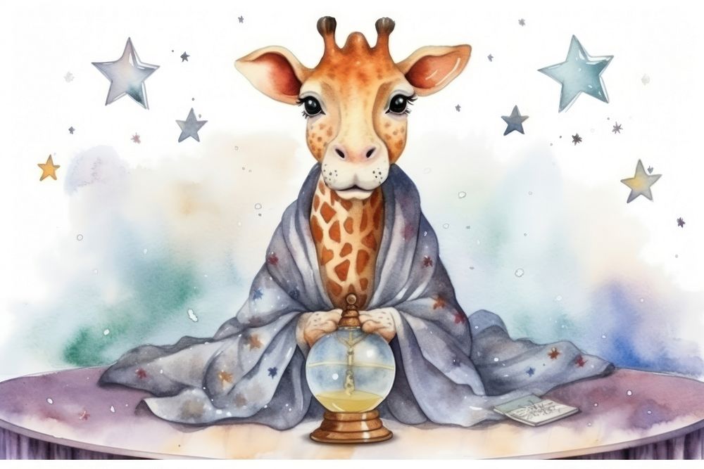 Fortune teller giraffe cartoon mammal animal. 