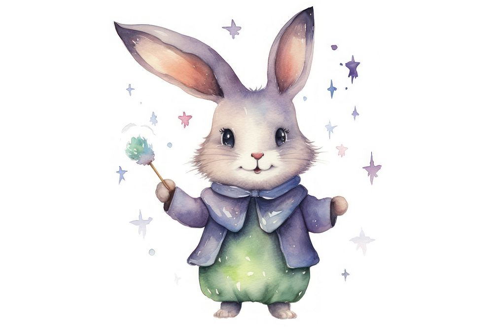 Rabbit wearing magician costume cartoon animal mammal. AI generated Image by rawpixel.