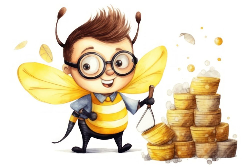 Bee cartoon insect person. AI generated Image by rawpixel.