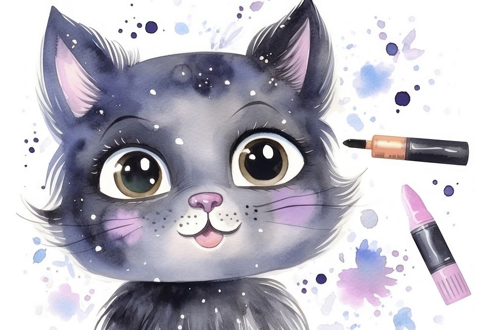 Animal cosmetics purple paintbrush. AI generated Image by rawpixel.