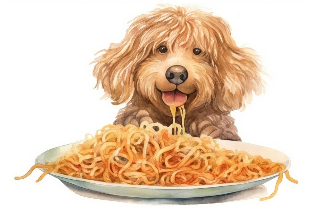 Sheep devour spaghetti noodle mammal animal. AI generated Image by rawpixel.