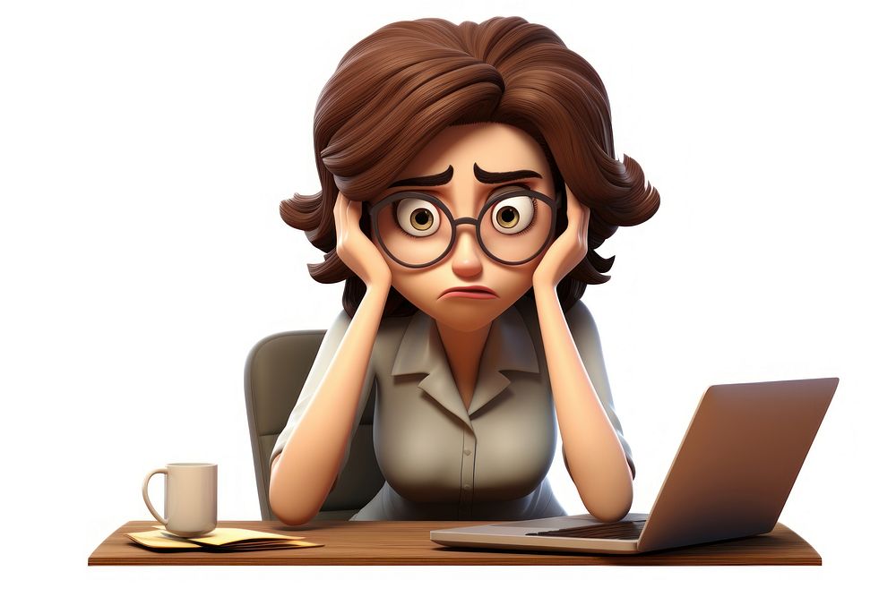 Stressed business woman laptop computer | Free Photo Illustration ...