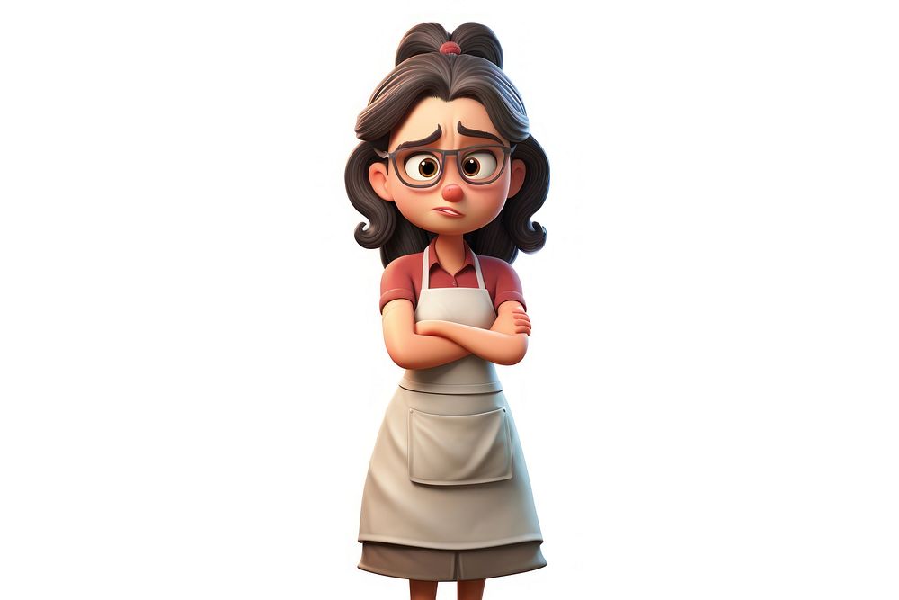 Stressed woman cartoon hairstyle portrait. AI generated Image by rawpixel.