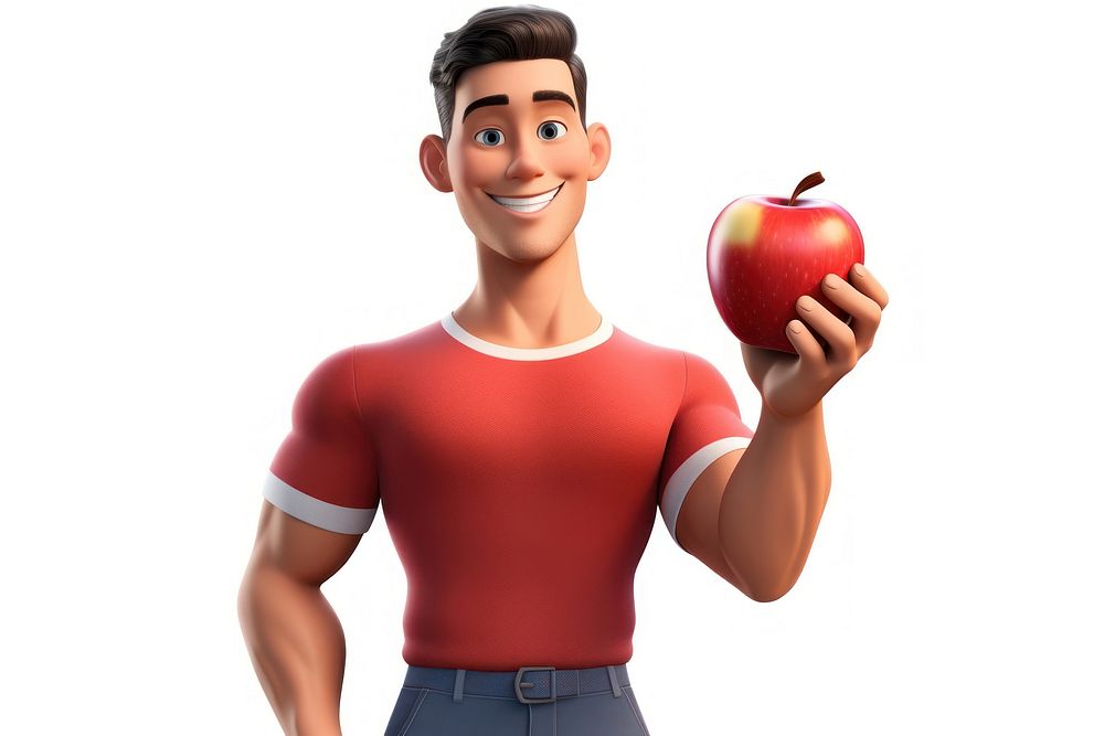 Man apple cartoon adult. AI generated Image by rawpixel.
