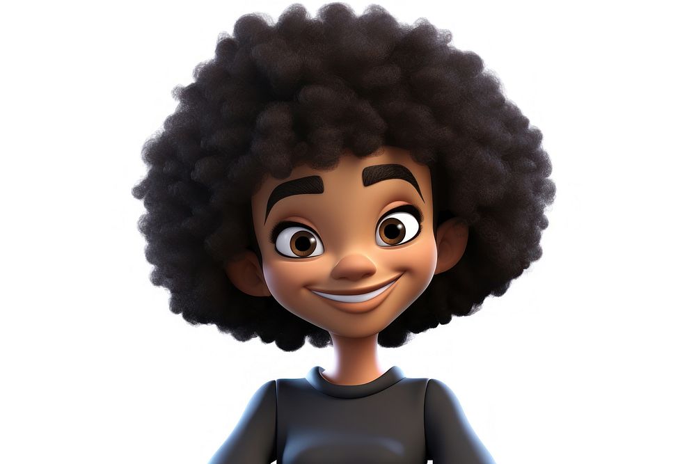 Cartoon black afro doll. AI generated Image by rawpixel.