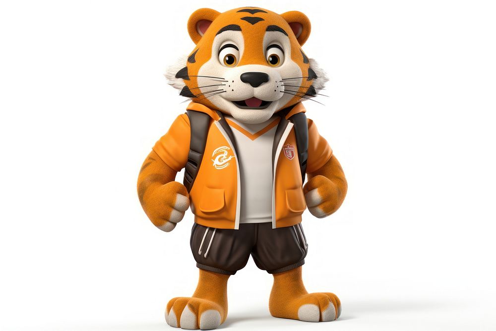 Trekking tiger cartoon mascot plush. AI generated Image by rawpixel.