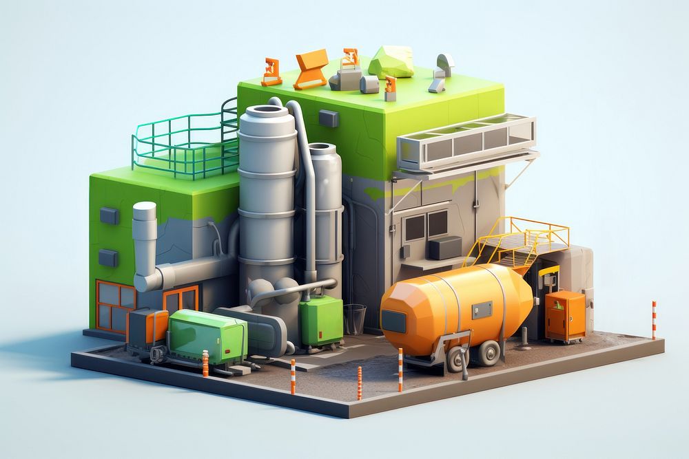 Waste sorting plant architecture factory technology. AI generated Image by rawpixel.