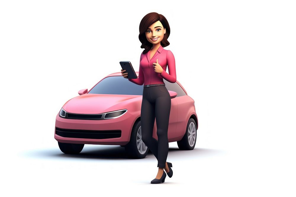 Using smartphone car vehicle cartoon. AI generated Image by rawpixel.