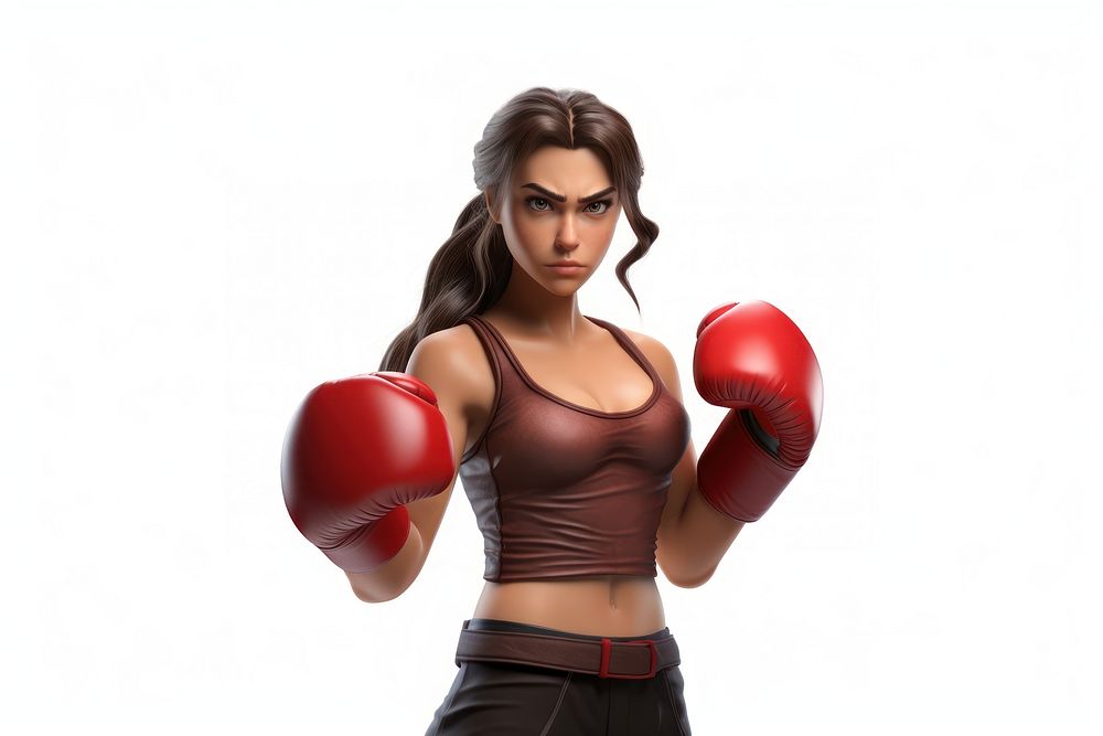 Woman boxing punching sports. AI generated Image by rawpixel.