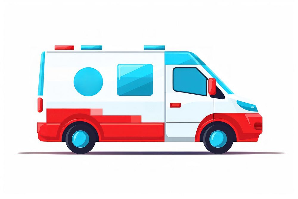 Ambulance vehicle van red. AI generated Image by rawpixel.