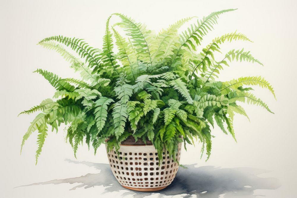 Boston Fern fern plant houseplant. AI generated Image by rawpixel.
