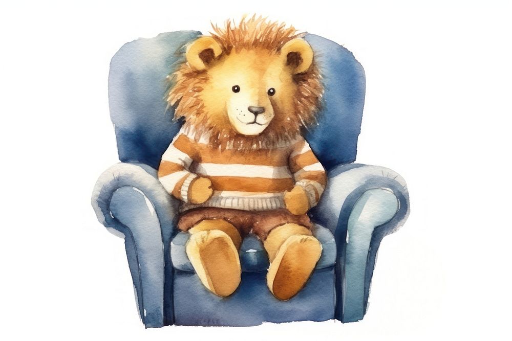 Lion wear sweather armchair furniture toy. AI generated Image by rawpixel.