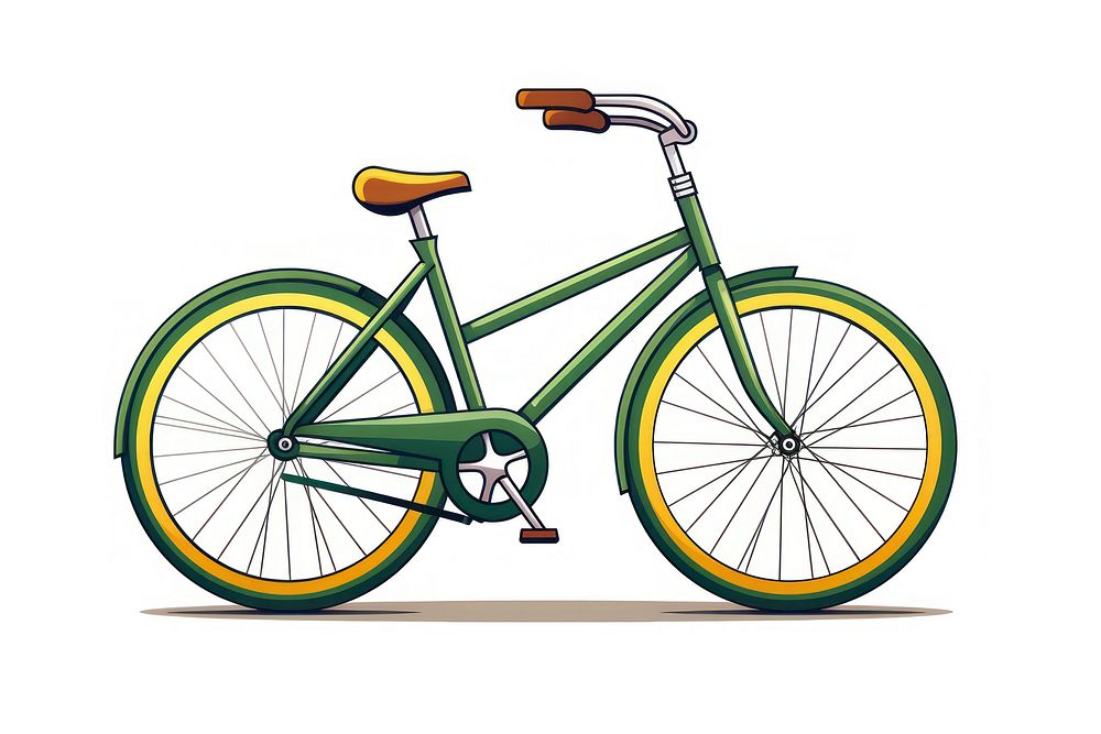 Bicycle vehicle cartoon yellow. AI generated Image by rawpixel.