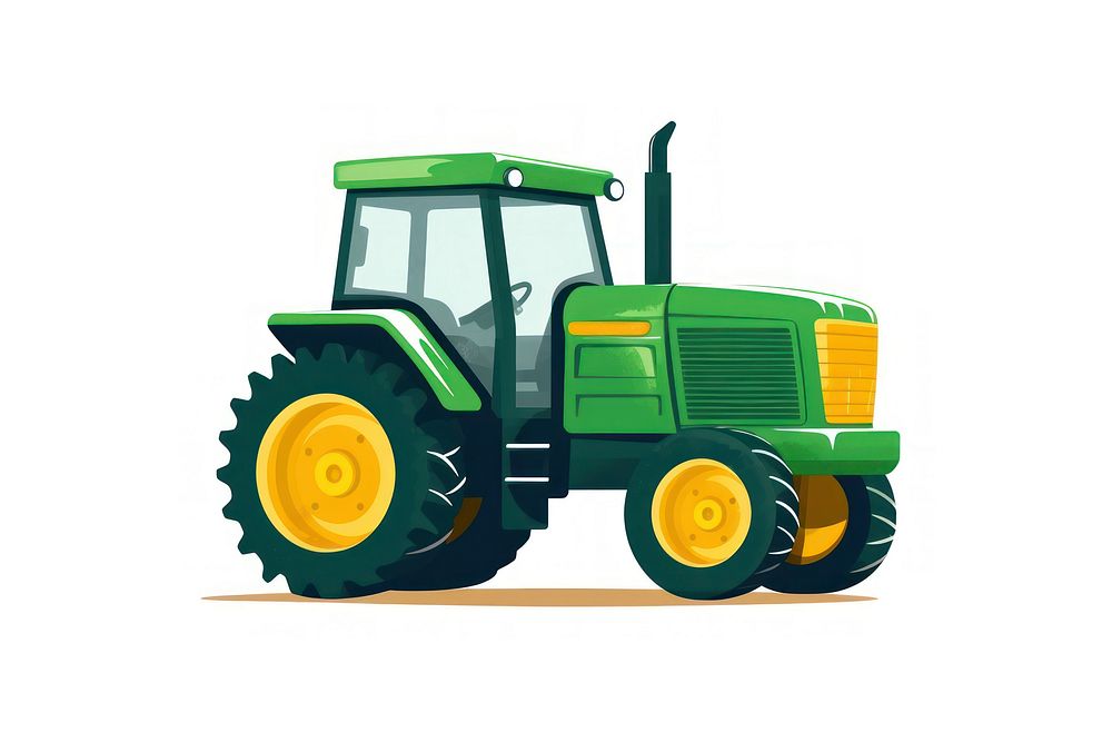 Tractor vehicle yellow green. AI generated Image by rawpixel.