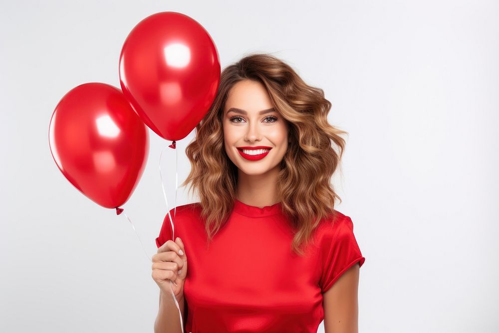 Cheerful balloon birthday portrait. 