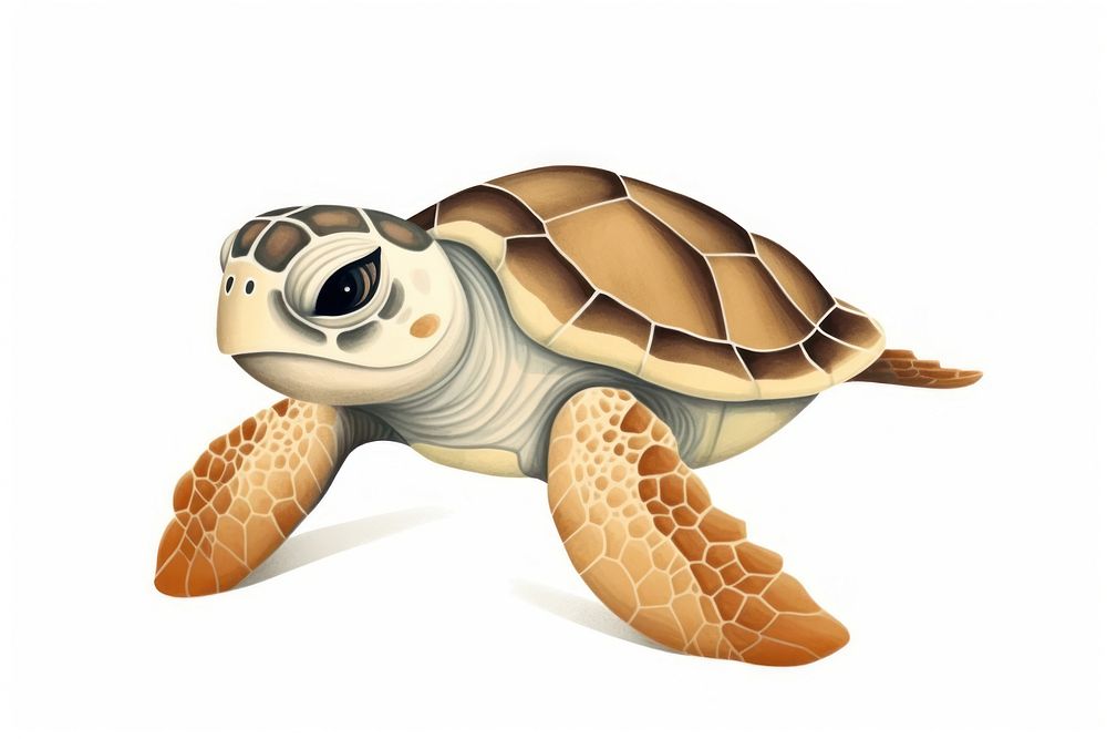 Reptile animal turtle white background. AI generated Image by rawpixel.