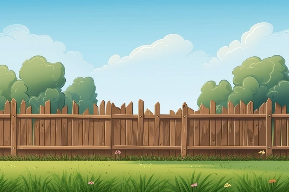 Wooden fence backgrounds outdoors cartoon. AI generated Image by rawpixel.