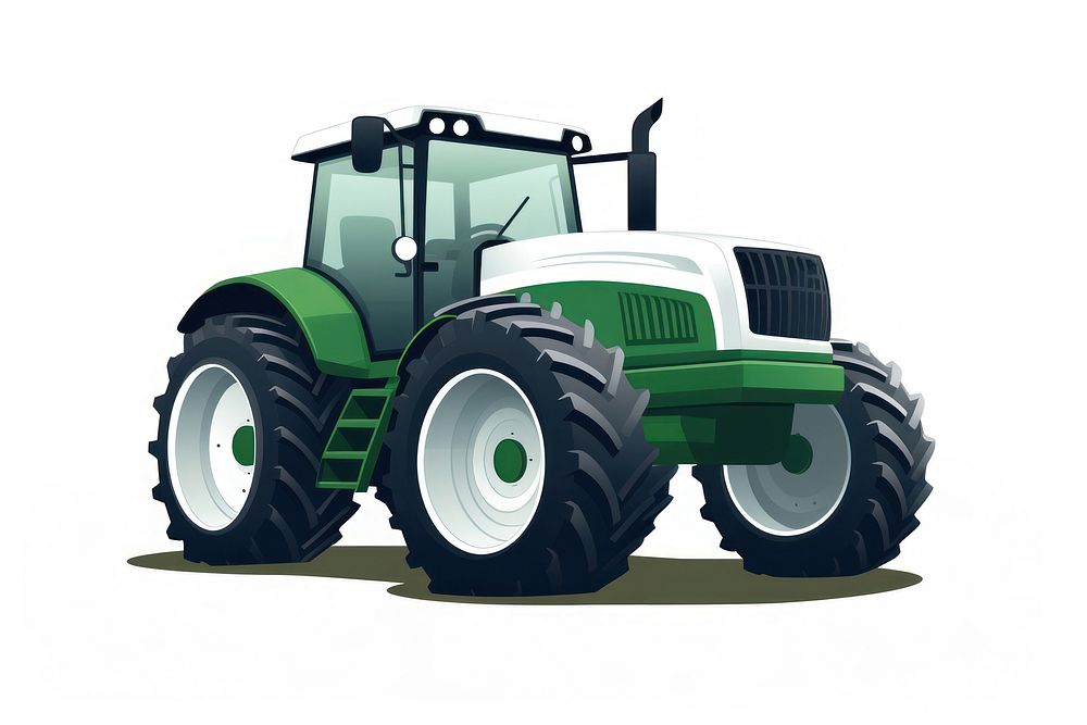 Tractor vehicle white background transportation. AI generated Image by rawpixel.