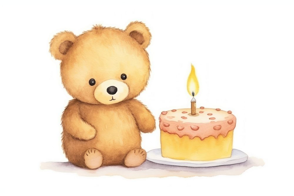 Bear cake dessert cartoon. AI generated Image by rawpixel.