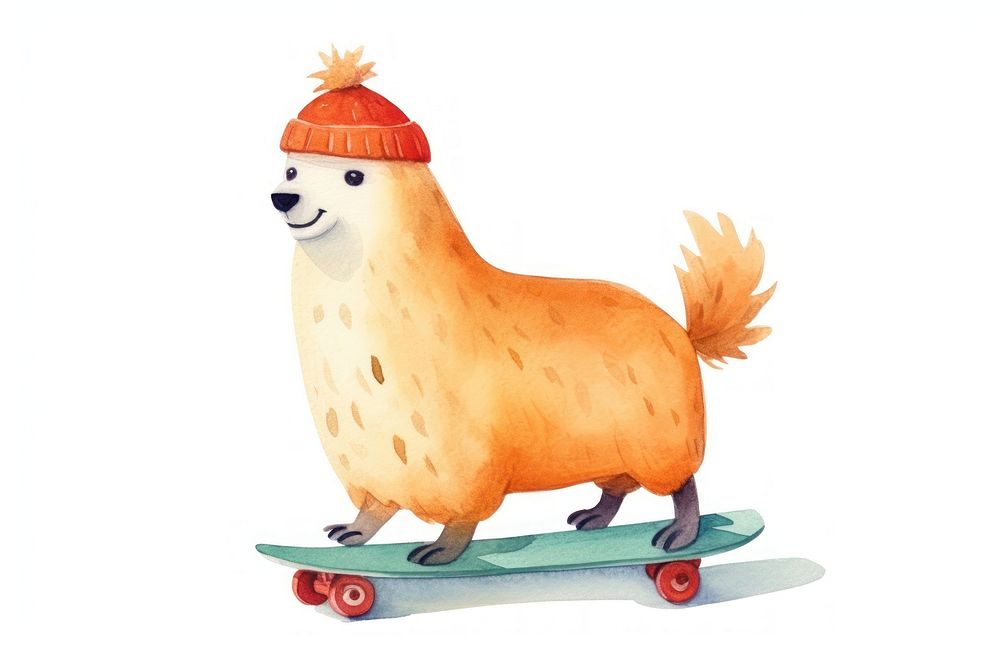 Llama skateboarding animal cartoon mammal. 