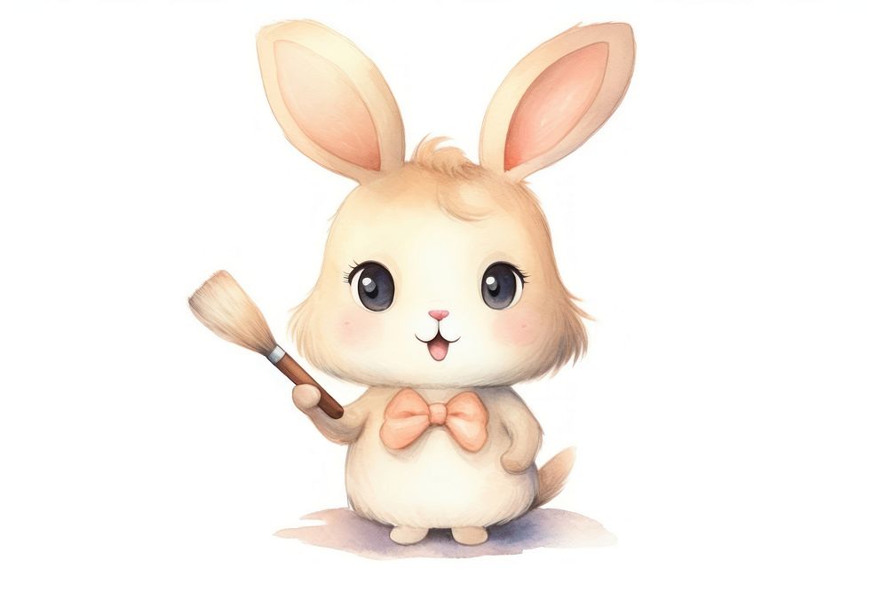 Rabbit character animal cartoon cute. AI generated Image by rawpixel.
