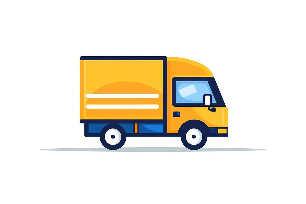 Truck vehicle yellow van. AI generated Image by rawpixel.
