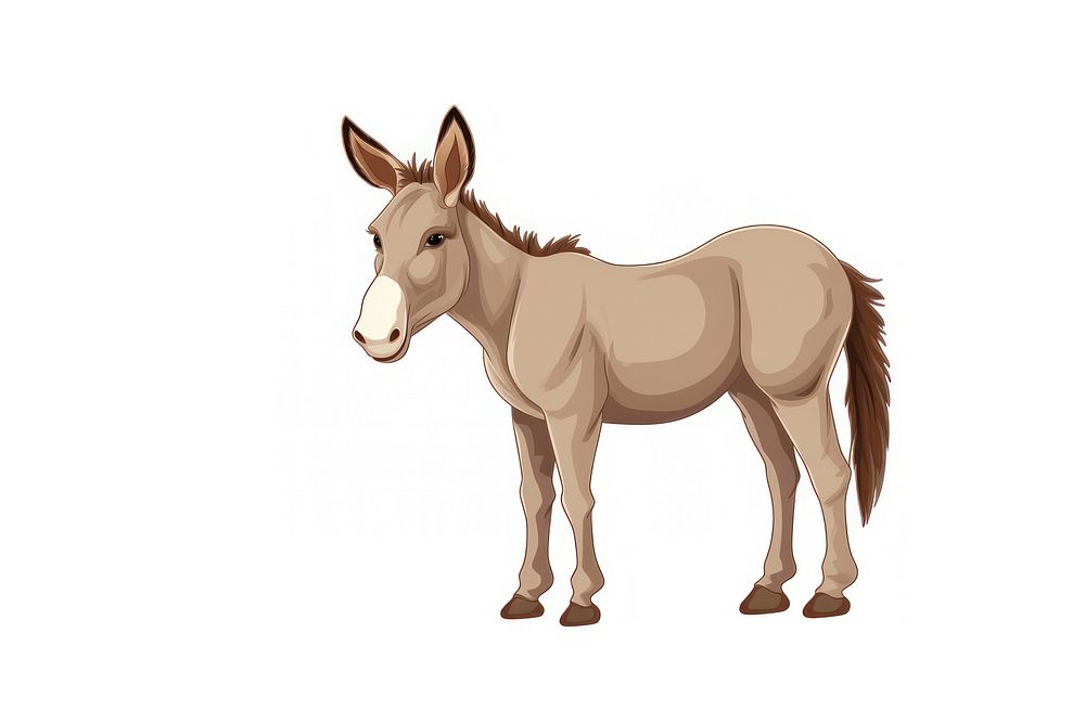 Donkey animal standing cartoon. AI generated Image by rawpixel.
