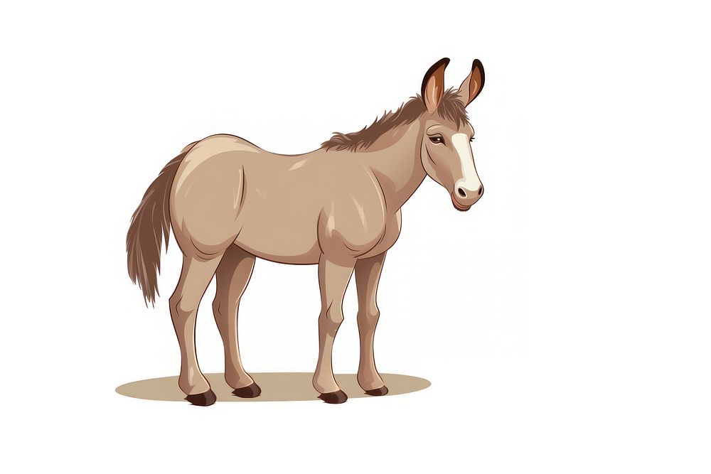 Donkey animal standing cartoon. AI generated Image by rawpixel.