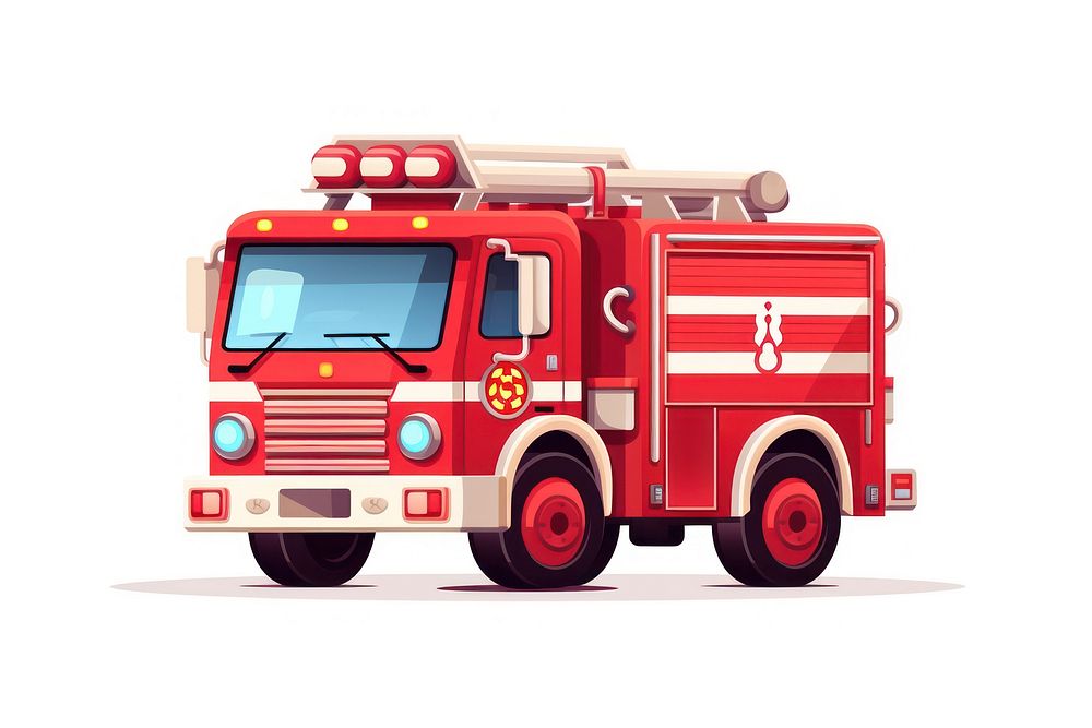 Fire engine vehicle cartoon truck. AI generated Image by rawpixel.