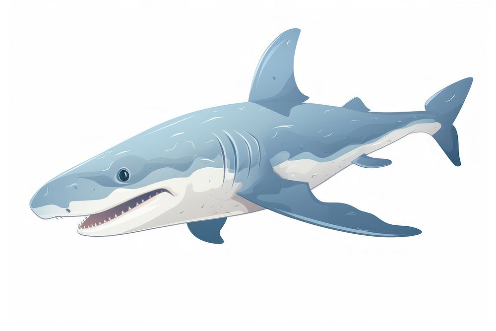 Shark fish animal white background. AI generated Image by rawpixel.
