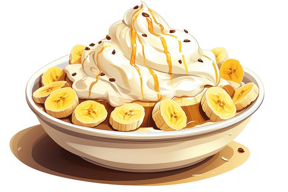 Banana dessert sundae cream. AI generated Image by rawpixel.