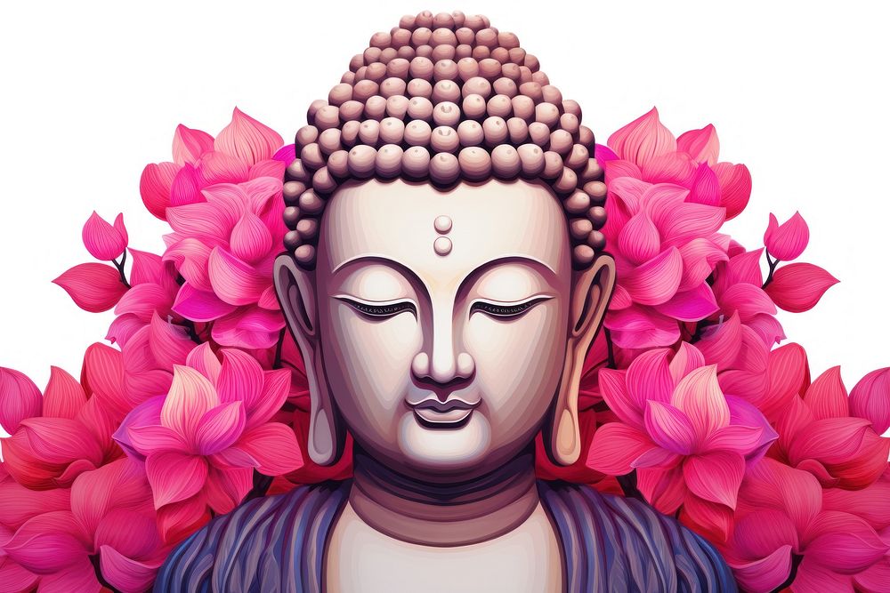 Buddha flower dahlia buddha. AI generated Image by rawpixel.