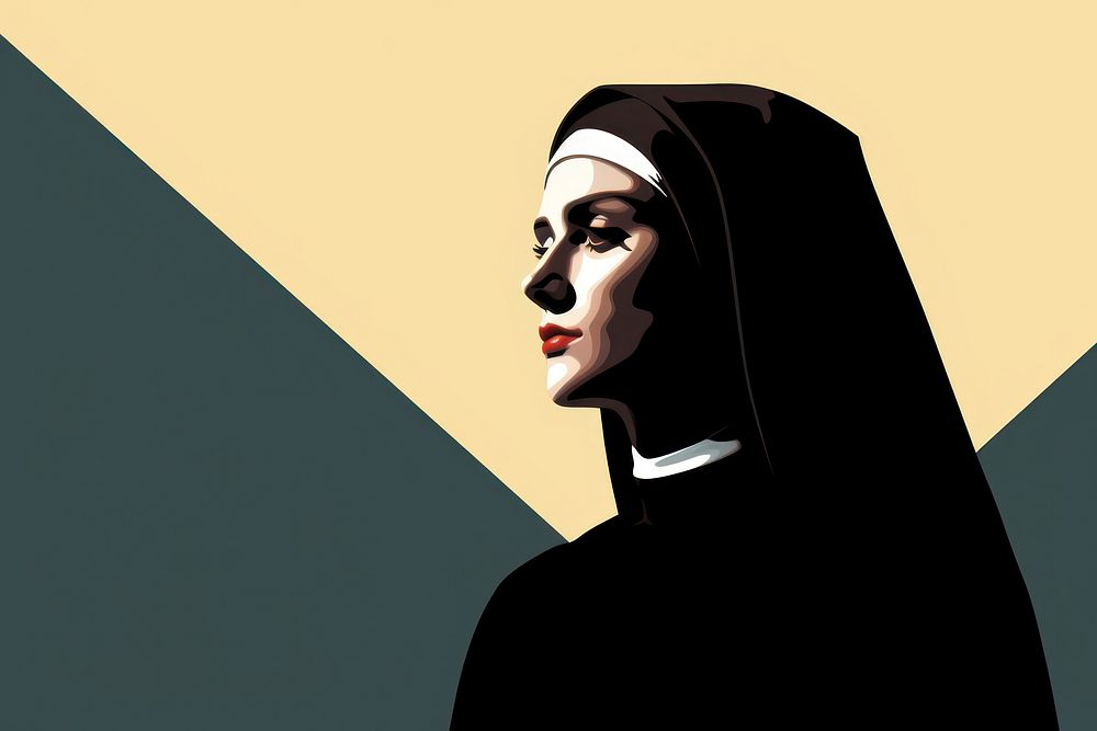 Nun portrait female adult. AI generated Image by rawpixel.
